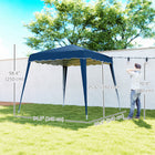 Outsunny 8 ft W x 8 ft L Pop Up Canopy Foldable Outdoor Canopy Tent with Bag - Blue-Heavy-duty metal construction ensures steadiness and stability