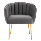 Modway Sanna Channel Tufted Performance Velvet Armchair - Grey-Chair Weight Capacity: 331 lb