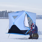 Outsunny 4-Person Pop-up Ice Fishing Tent - Insulated Ice Fishing Shelter with Ventilation Windows-Accessories: 8 x ground stake, 4 x cord loop      