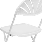 Flash Furniture HERCULES Series Plastic Fan Back Folding Chair - White-Textured seat reduces slipping