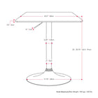 CorLiving Adjustable Pedestal Dining Table - Square - Black-6