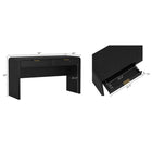 Manhattan Comfort Grace 54" Modern 2-Drawer Office Desk - Black & Gold-Rounded corners soften the frame and add a refined, contemporary touch