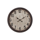 Monarch Specialties Clocks 20" Round Wall Clock - Brown -Vintage charm meets modern style with this simply stunning 20" round wall clock with a durable plastic frame in antique brown