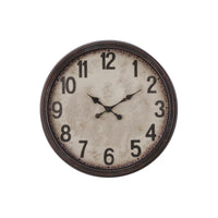 Monarch Specialties Clocks 20" Round Wall Clock - Brown -Vintage charm meets modern style with this simply stunning 20" round wall clock with a durable plastic frame in antique brown