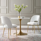 Modway Rouse Dining Room Side Chair - White - 2 Pack-Performance Velvet Upholstery