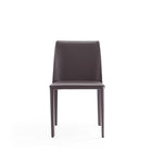 Manhattan Comfort Paris 18" Modern Faux Leather Upholstered Dining Chair - Grey - Set of 4-Standard 4-Leg Base