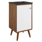 Modway Transmit 18" Bathroom Vanity - Walnut/Black-Assembly Required