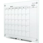 Quartet Infinity Magnetic Glass Dry-Erase Calendar Board - 48" x 36"-1-month calendar design is reusable month after month