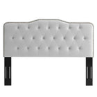 Modway Sophia Tufted Performance Velvet King/California King Headboard - Light Grey-Nailhead Trim
