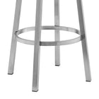Armen Living Lorin 30" Bar Height Swivel Bar Stool in Black Faux Leather & Brushed Stainless Steel-7