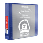 BAZIC Products 2" Slant D Ring View Binder with 2 Pockets - Blue - 6 Pack-Clear View Cover on front, back & side