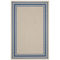 Modway Rim Solid Border Indoor/Outdoor Area Rug - 5 ft W x 8 ft L - Blue/Beige-Solid Border Borderline Area Rug