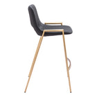 Zuo Desi Counter Stool - Black/Gold - Set of 2-3 year limited warranty