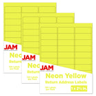 JAM Paper Mailing Address Labels, 1 x 2 5/8, Neon Yellow, 3 sets of 120 (354328008g)-Size: 1" x 2 5/8"