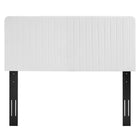 Modway Milenna Channel Tufted Upholstered Fabric Full/Queen Headboard - White-Polyester Fabric Upholstery