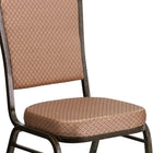 Flash Furniture HERCULES Series Crown Back Stacking Banquet Chairs with Gold Diamond Patterned Fabric & Gold Vein Frame - 4 Pack-Gold Diamond Patterned Fabric Upholstery