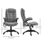 Vinsetto Massage Office Chair with 6-Point Vibration - Grey-Linen-look fabric is breathable and comfortable