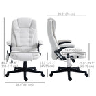 Vinsetto Massage Office Chair with 6-Point Vibration - White-Linen-look fabric is breathable and comfortable