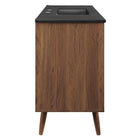 Modway Transmit 48" Single Sink Bathroom Vanity - Walnut/Black-Particleboard and Walnut Grain Veneer
