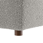 Modway Commix Down Filled Overstuffed Boucle Fabric Ottoman - Light Grey-Ottoman Weight Capacity: 331 lbs.