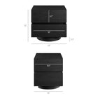 Modway Koval Floating Pedestal 2-Drawer Nightstand - Black-Square Geometric Silhouette