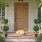 HOMCOM 3' Artificial Boxwood Topiary Trees - Green - 2 Pack-The two-ball design adds a touch of classic Mediterranean style to spaces 
