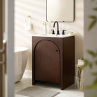 Modway Appia 24" Bathroom Vanity - Walnut/White-Mango Wood Veneer and MDF Construction