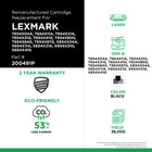 CIG Lexmark T654 Remanufactured Toner Cartridge - Extra High Yield - Black-Environmentally Friendly: Remanufactured from an original Lexmark recycled cartridge