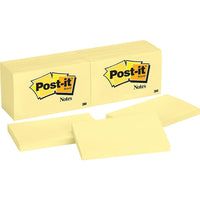 Post-it Notes, Canary Yellow, 3'' x 5'', 12 Pads/Pack-The sticky notes are great for to-do lists