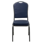 Flash Furniture HERCULES Series Crown Back Stacking Banquet Chair in Navy Vinyl - Silver Vein Frame-Multipurpose Banquet Chair
