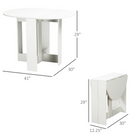 HOMCOM 41" Oval Drop Leaf Foldable Dining Table for 2-4 - White-Modern and simple design in white is versatile
