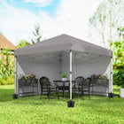 Outsunny 10 ft W x 10 ft L Pop Up Canopy Tent with Removable Sidewalls Carry Bag - Light Grey-Easy to change 3-level height via the push-button