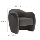 Modway Compose Performance Velvet Accent Chair - Storm Grey-Stain-Resistant Upholstery