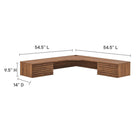 Modway Render 54.5" Wall Mount Corner Office Desk - Walnut-Wall-Mount Design