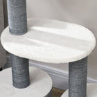 PawHut 39" Multi-Level Cat Tree Tower with Scratching Posts and Condo - White-It can be moved from a location to another with great ease 