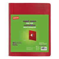 Staples 3-Tang Clear-Front Report Cover - Red - 10 Pack-Clear-front cover displays your entire title page