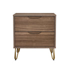Manhattan Comfort Avira 20" Mid-Century Modern 2-Drawer Nightstand - Brown-Clean, modern nightstand with a smooth laminate finish for a warm, natural look
