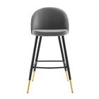 Modway Cordial Performance Velvet Bar Stools - Gray - Set of 2-8