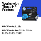 HP 923 Ink Cartridge - Standard Yield - Cyan-Page Yield: Approximately 400 pages