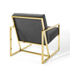Modway Inspire Channel Tufted Performance Velvet Armchair - Charcoal-No Assembly Required