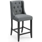 Modway Baronet Tufted Button Upholstered Fabric Counter Stool - Gray-Tufted Button Counter Stool