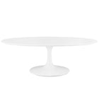 Modway Lippa 48" Oval-Shaped Wood Coffee Table - White-Assembly Required