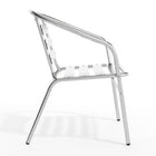 Flash Furniture Commercial Aluminum Indoor-Outdoor Restaurant Stack Chair with Triple Slat Back & Arms-Integrated Arms
