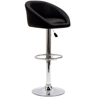 Modway Marshmallow Bar Stool - Black-Leatherette upholstery