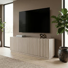 Hudson&Canal Marion Rectangular Fluted TV Stand for TV's Up to 75" - Alder White-Accomodates TVs up to 75" for your entertaining space
