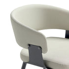 Manhattan Comfort Luce 22" Modern Textured Leatherette Upholstered Dining Chair - Oatmeal - Set of 4-Curved Wraparound Open Backrest Provides Ergonomic Support