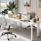 HOMCOM 70.9" Large Computer Desk - White-Accommodates unlimited size computer monitors