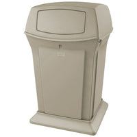 Rubbermaid Ranger 45 Gallons Waste Container with 2 Door Top - Beige-Capacity - 45 US gal.