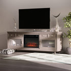 HOMCOM 1400W Electric Fireplace Insert Heater with Realistic Flames - Black-Realistic LED flame effect with 3 adjustable brightness settings 