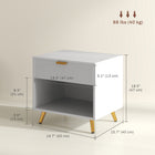 HOMCOM Nightstand with Fluted Panel - White-Robust particle board and MDF construction with an easy-to-clean melamine surface